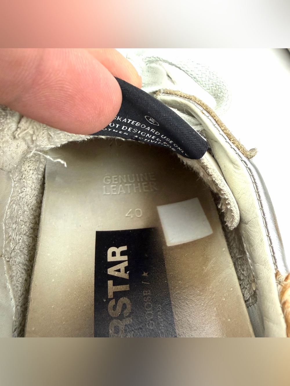 Golden Goose Superstar Sneakers White Silver Calf Hair Size 40 - Picture 8 of 10